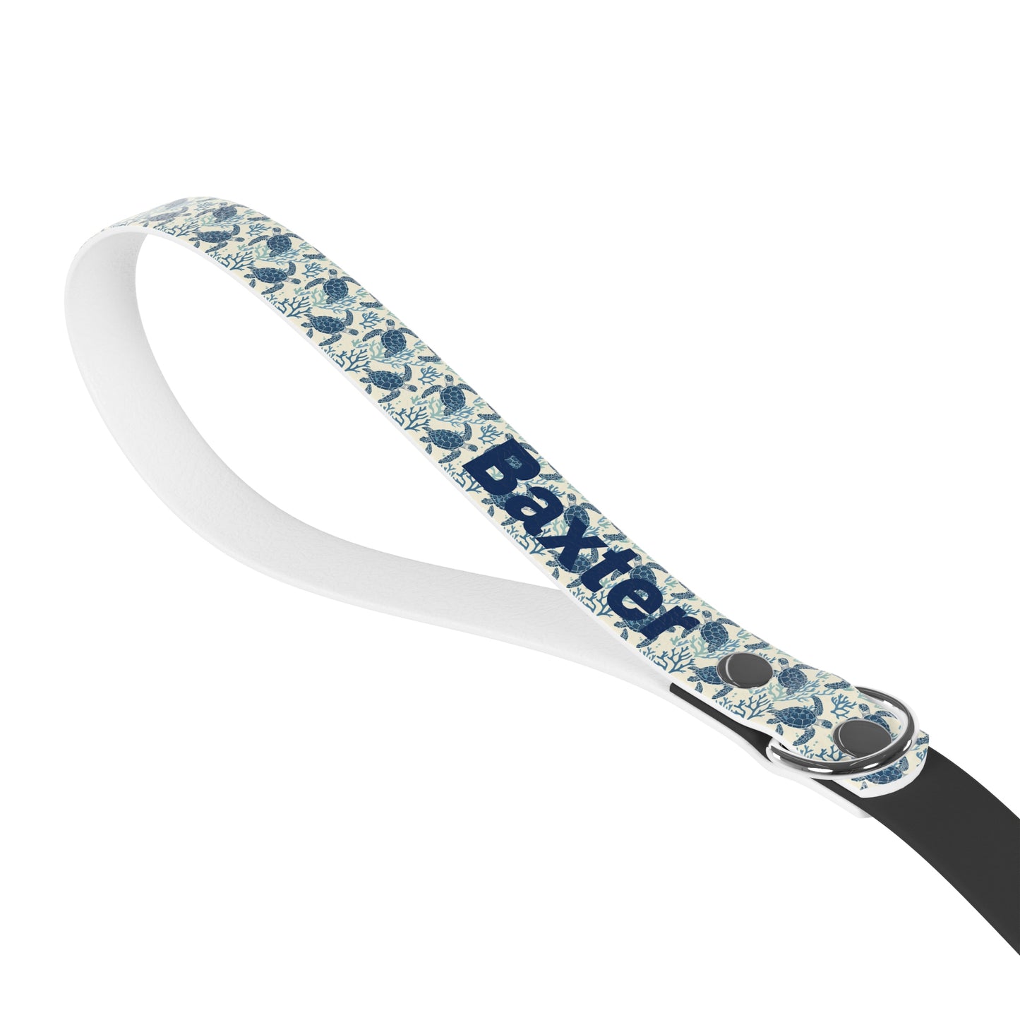 Customized Pet Leash - Tropical Sea Turtle & Coral Design - "Baxter" - 78" Leash