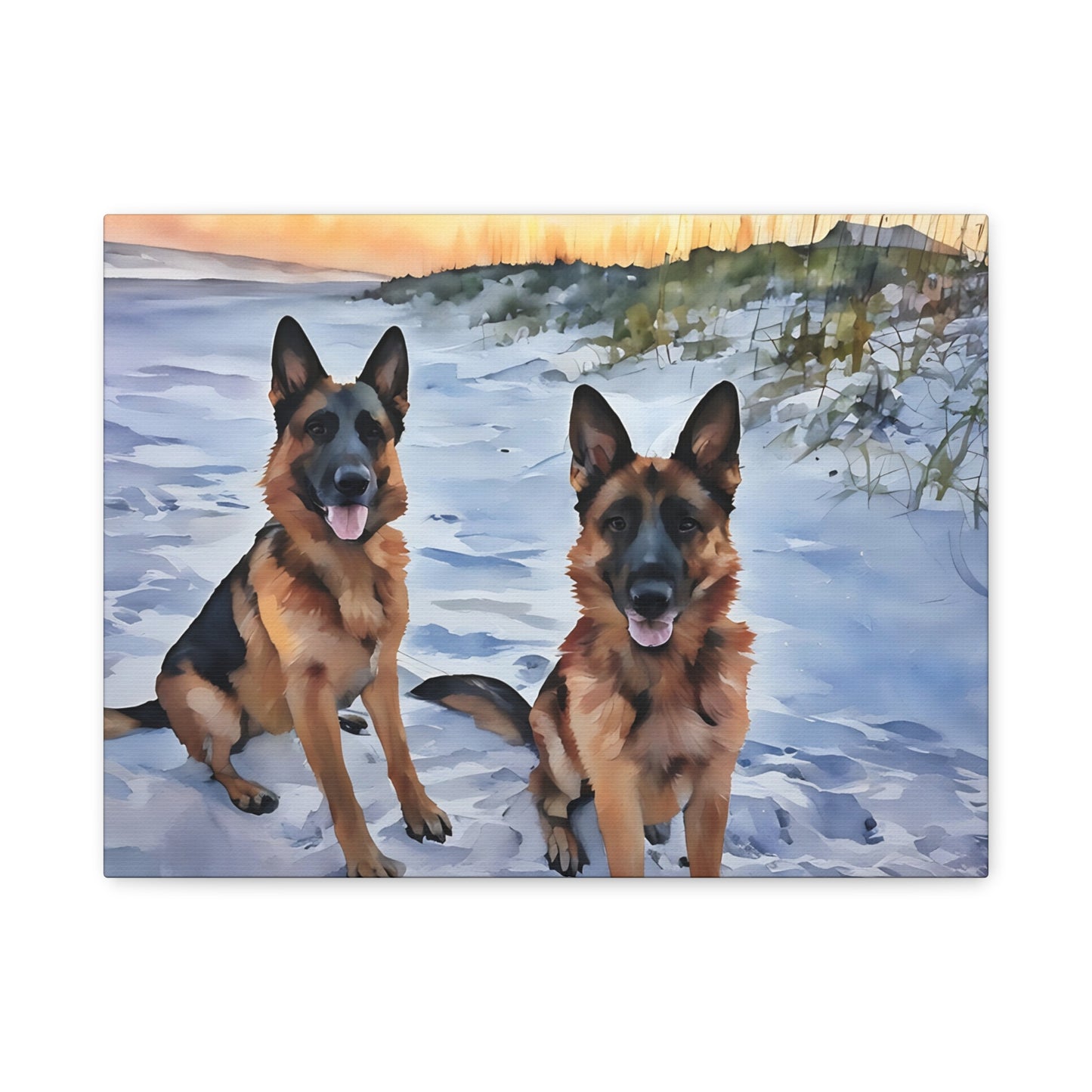 Watercolor Pet Portrait - Horizontal Matte Canvas Wrap, Stretched, 1.25"