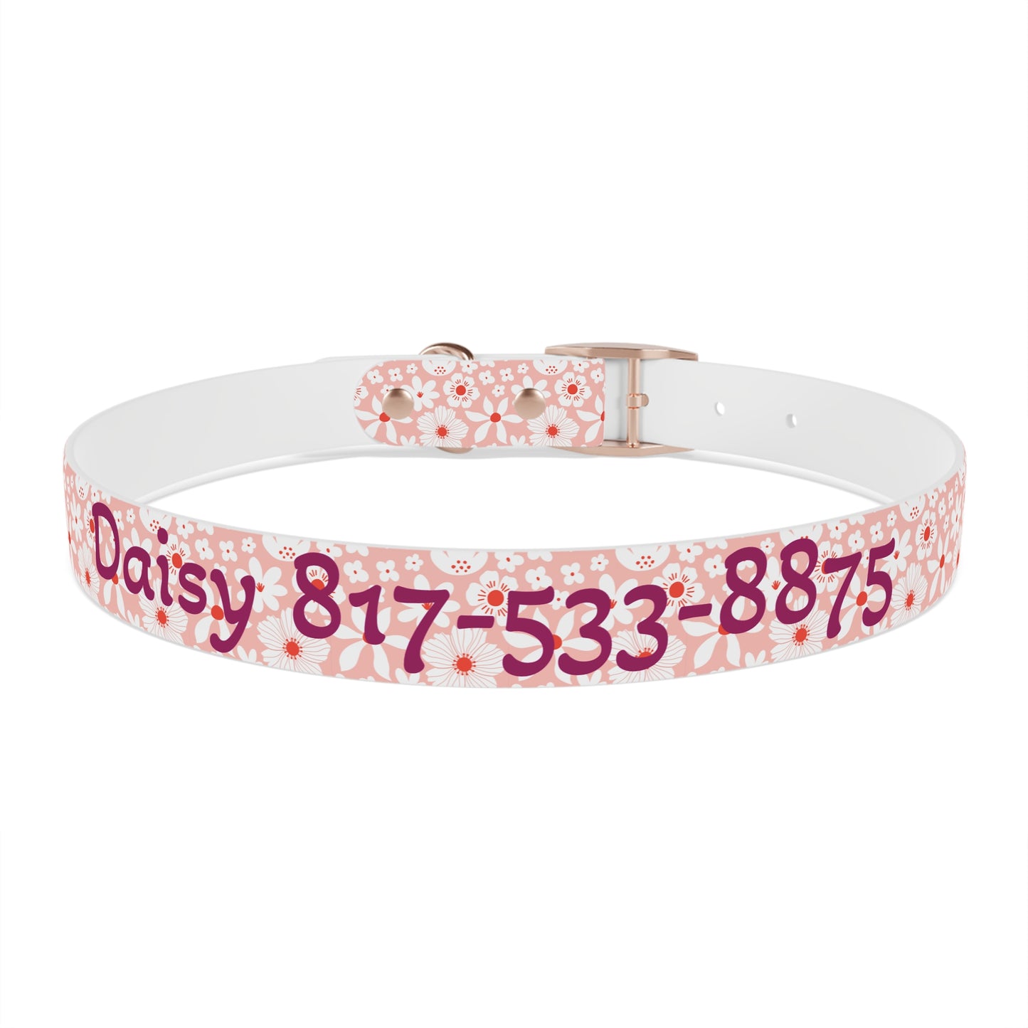 Customized Pink Boho Design Dog Collar - "Daisy"