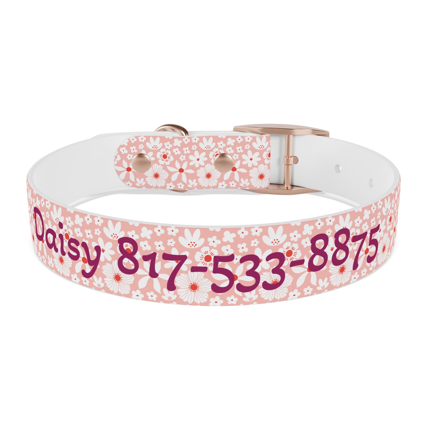 Customized Pink Boho Design Dog Collar - "Daisy"
