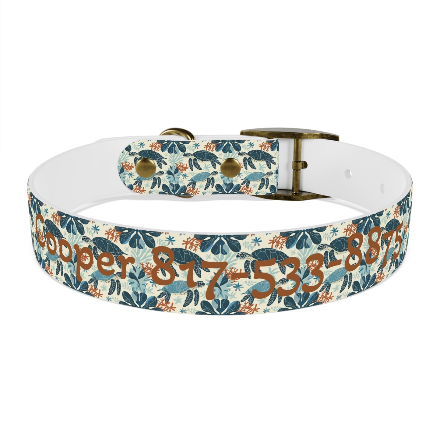 Customized Sea Turtle Design Dog Collar - "Cooper"