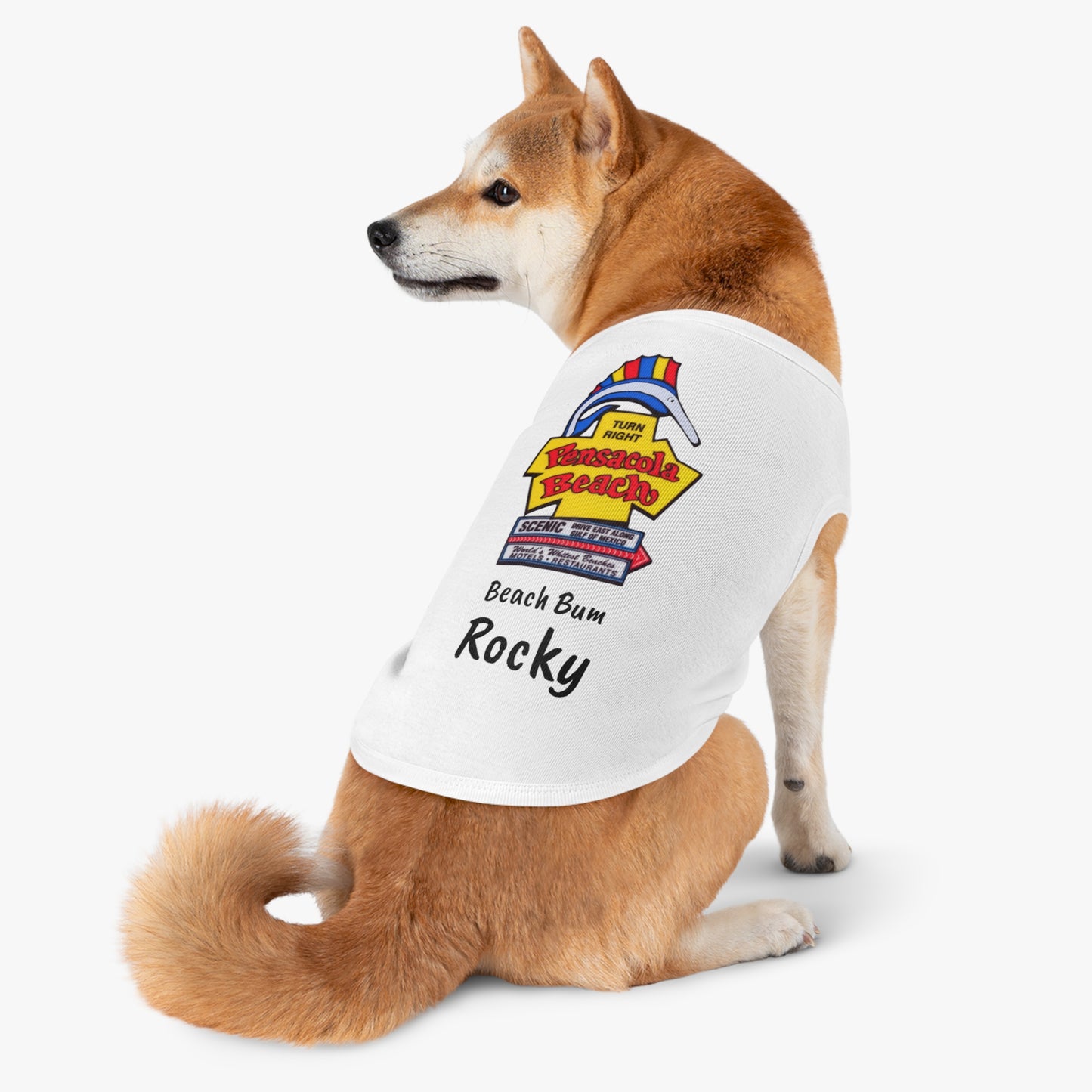 Customized Beach Bum Pet Tank Top - 3 Colors - Iconic Pensacola Beach Sign