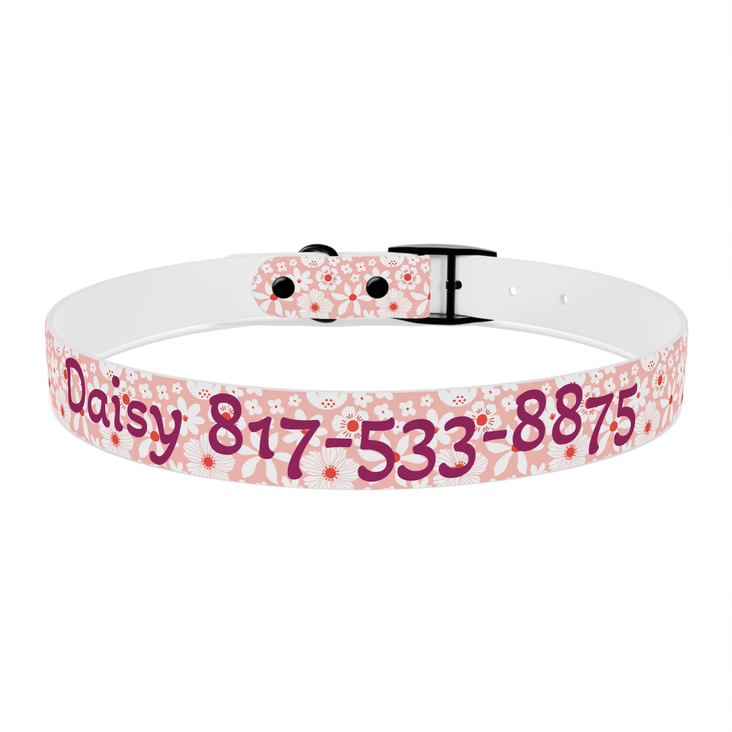 Customized Pink Boho Design Dog Collar - "Daisy"