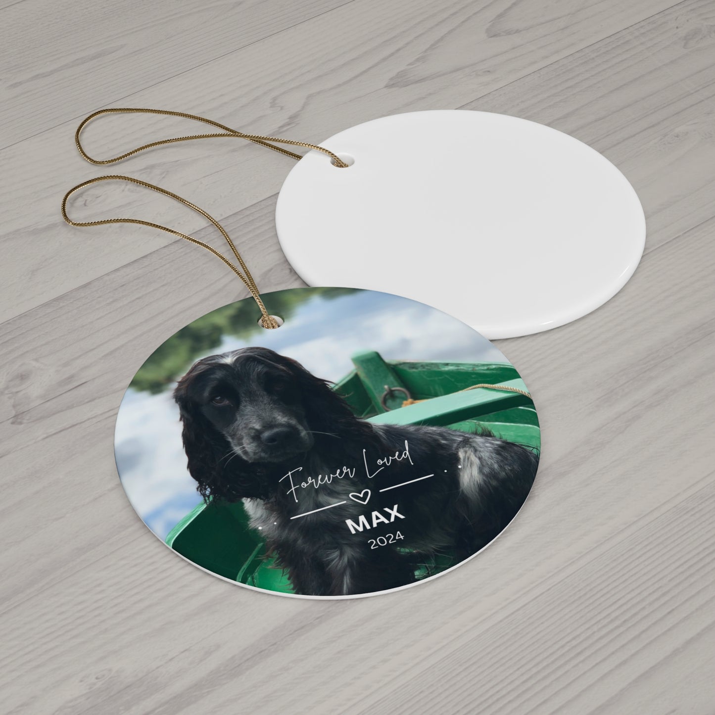 Customized Pet Memorial Christmas Ceramic Ornament, the "MAX", 2 Shapes