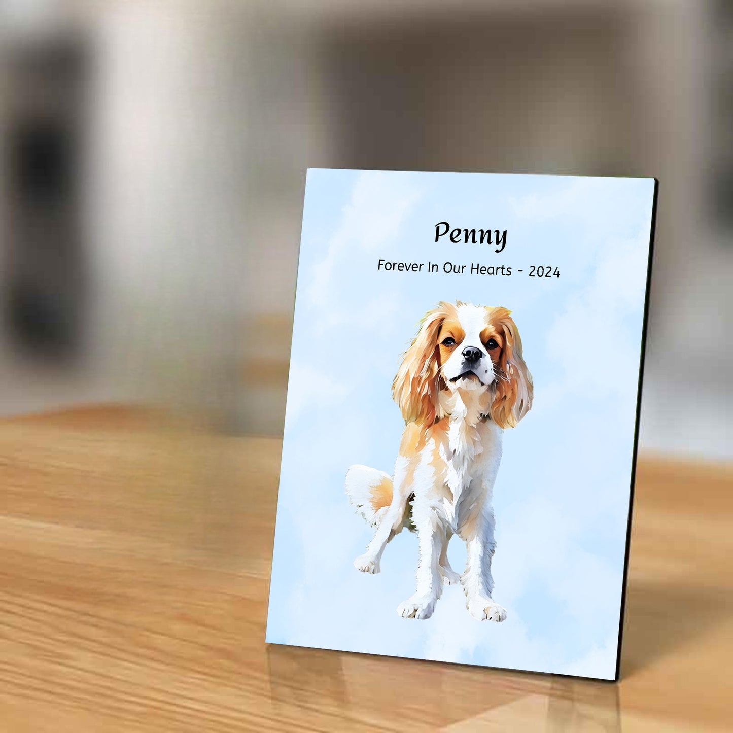 Customized Pet Memorial Art Panel With Stand - Ideal For Desk, Table, or Bookcase