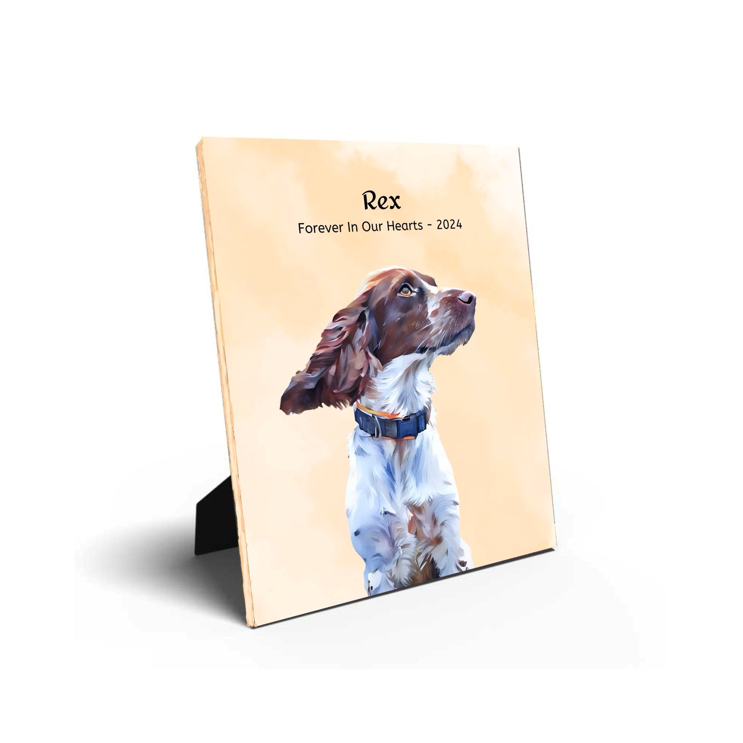 Customized Pet Memorial Easel Backed Tabletop Canvas Portrait