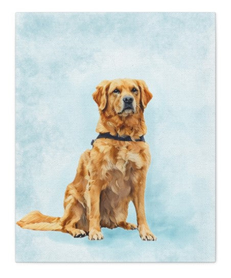 Watercolor Pet Portrait - Matte Canvas Wrap, Stretched, 1.25"