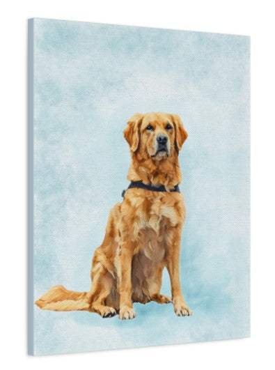 Watercolor Pet Portrait - Matte Canvas Wrap, Stretched, 1.25"