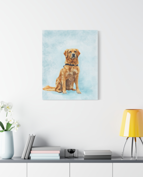 Watercolor Pet Portrait - Matte Canvas Wrap, Stretched, 1.25"