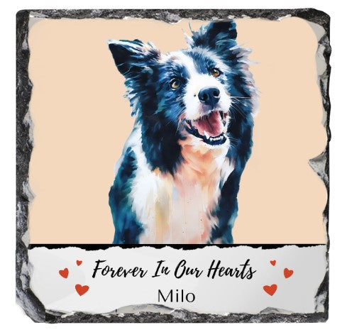 Pet Memorial Slate - 8" x 8" With Tabletop Stand