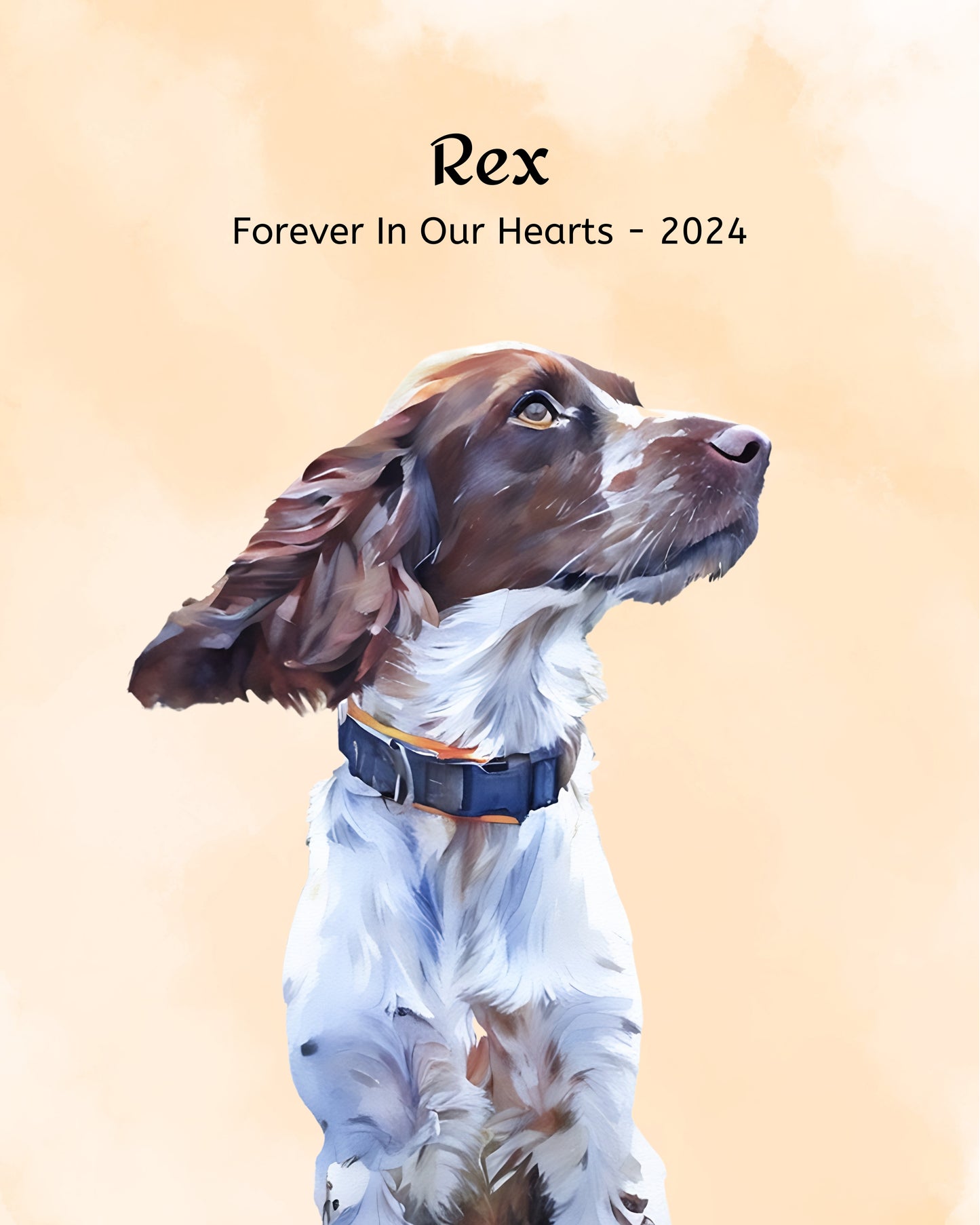 Customized Pet Memorial Easel Backed Tabletop Canvas Portrait