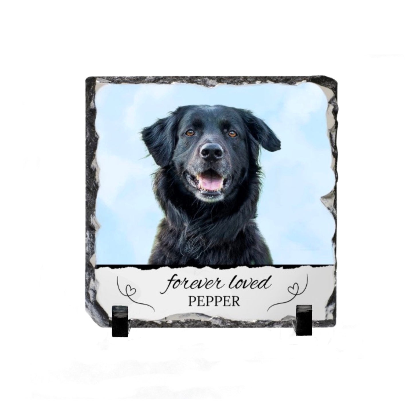 Pet Memorial Slate - 8" x 8" With Tabletop Stand