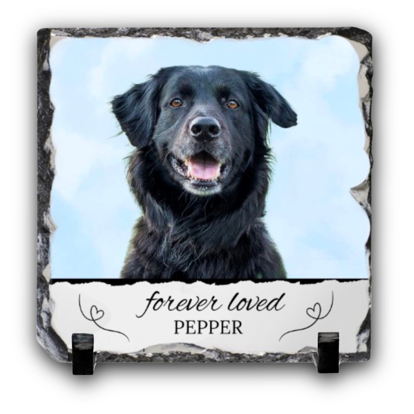 Pet Memorial Slate - 8" x 8" With Tabletop Stand