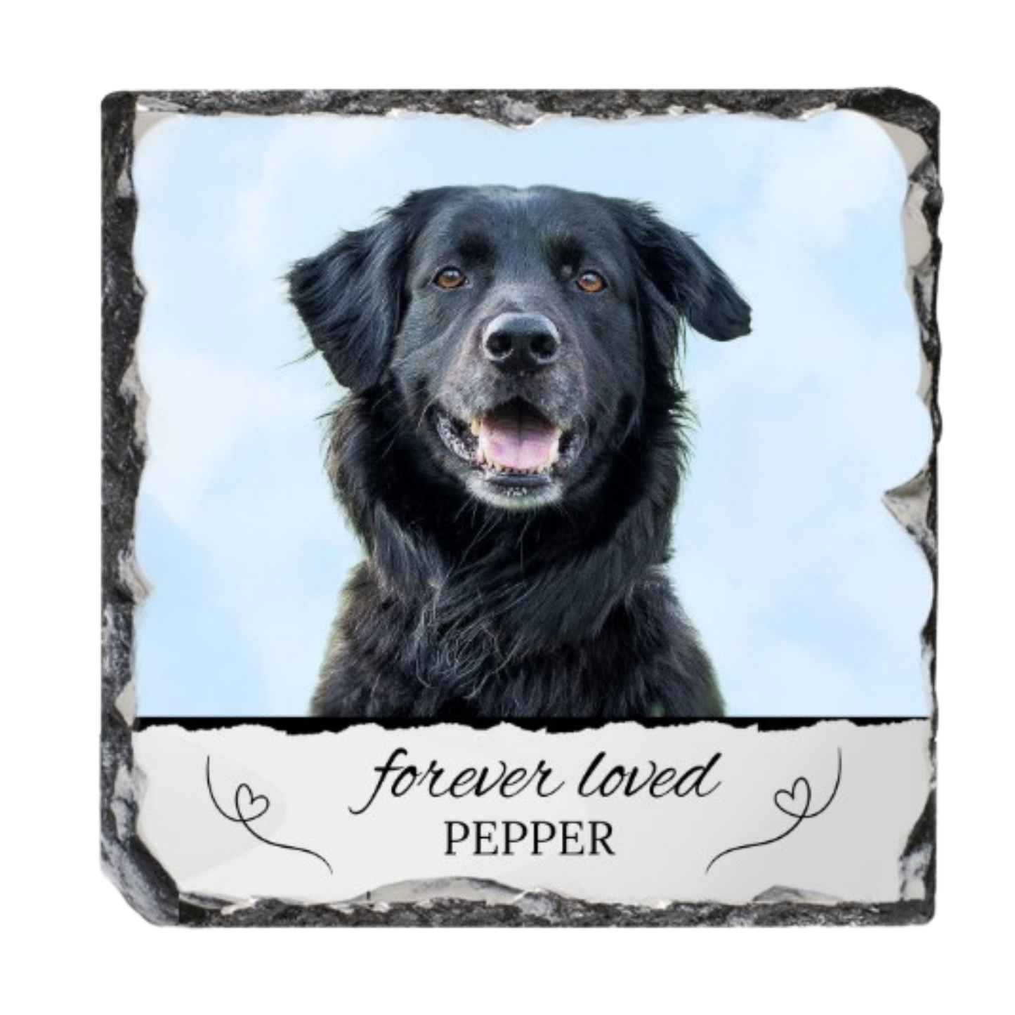 Pet Memorial Slate - 8" x 8" With Tabletop Stand