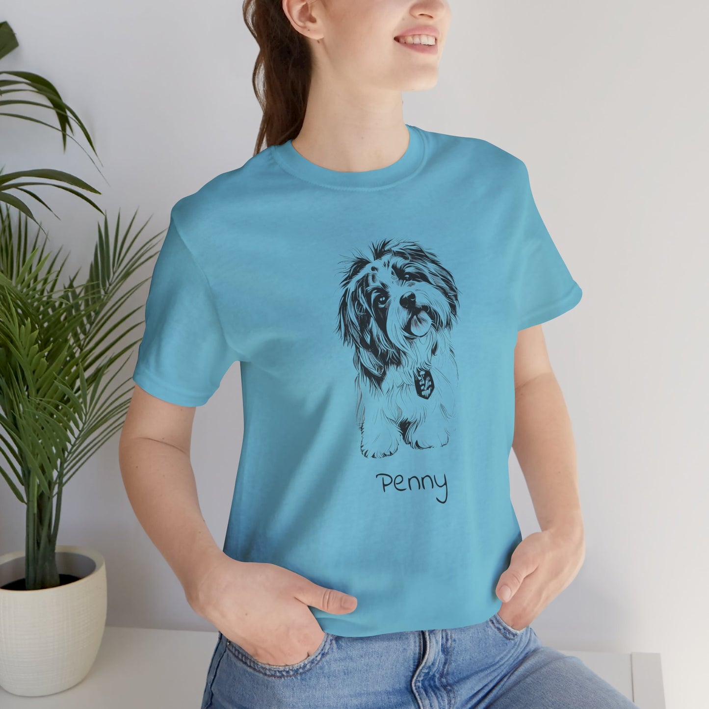 Custom Unisex Pet Portrait T-Shirt, 6 Colors