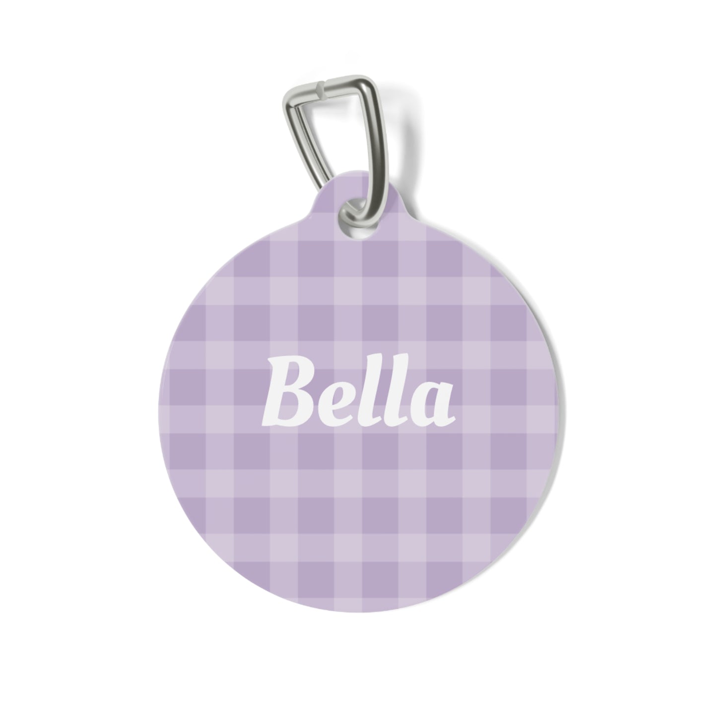 Pet ID Tag - Bella - Lilac Gingham