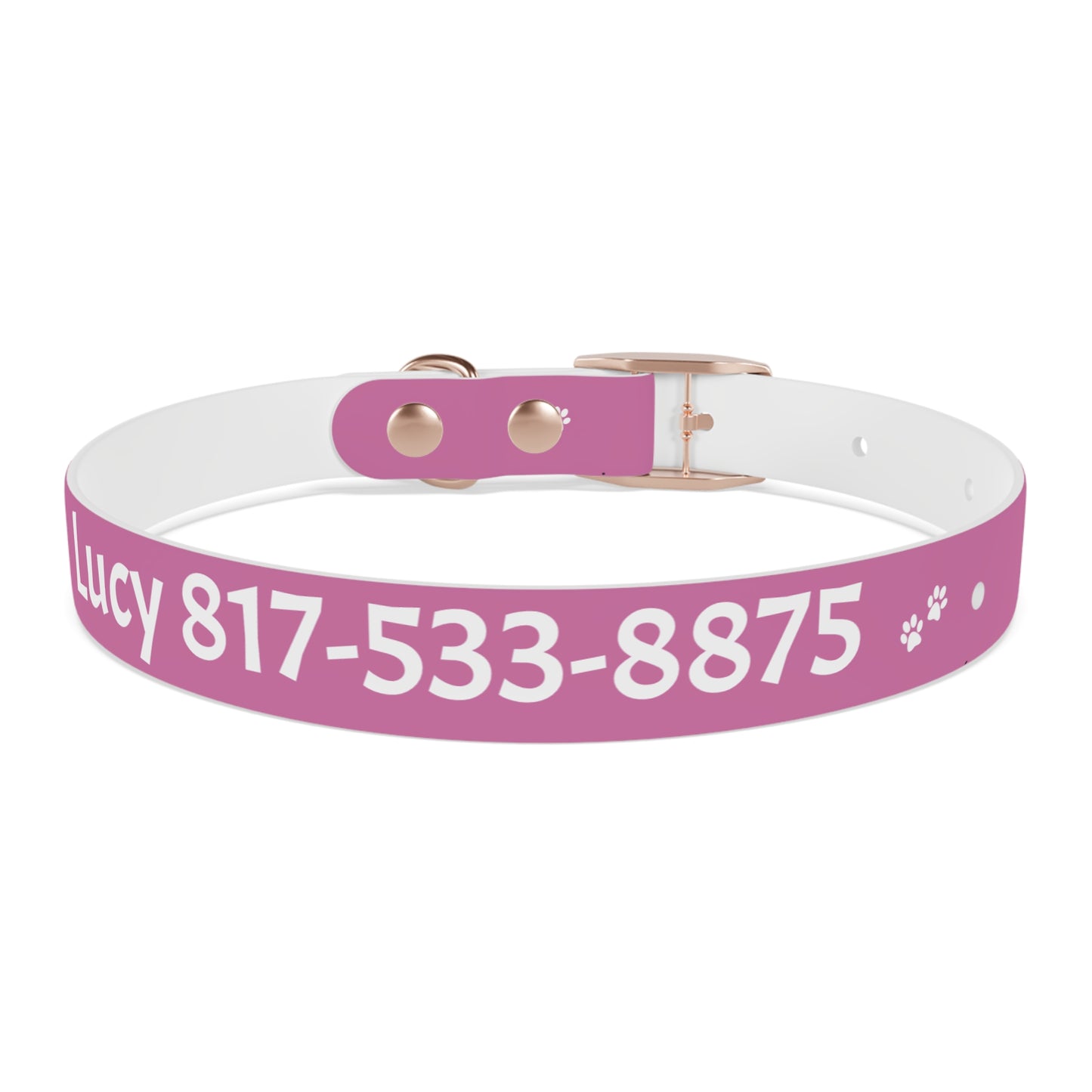 Pink Dog Collar With Phone Number