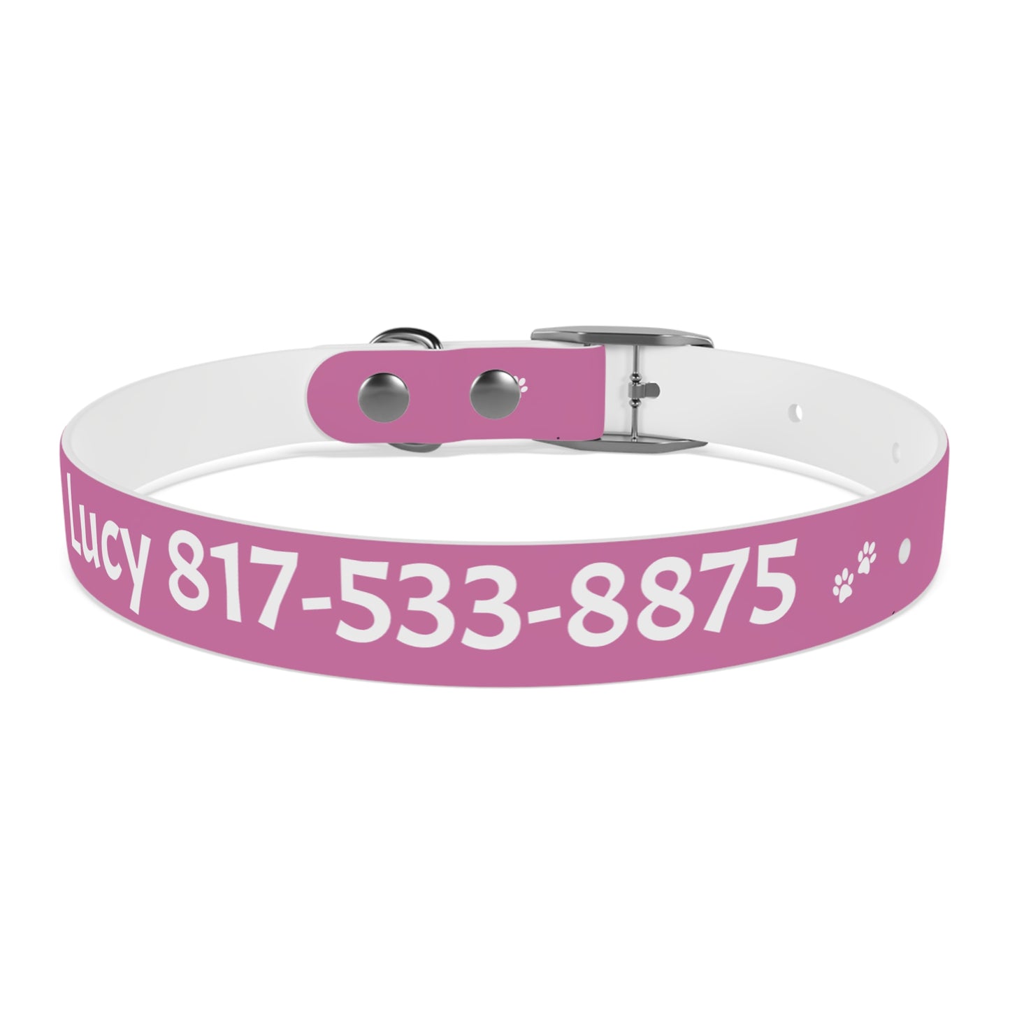 Pink Dog Collar With Phone Number