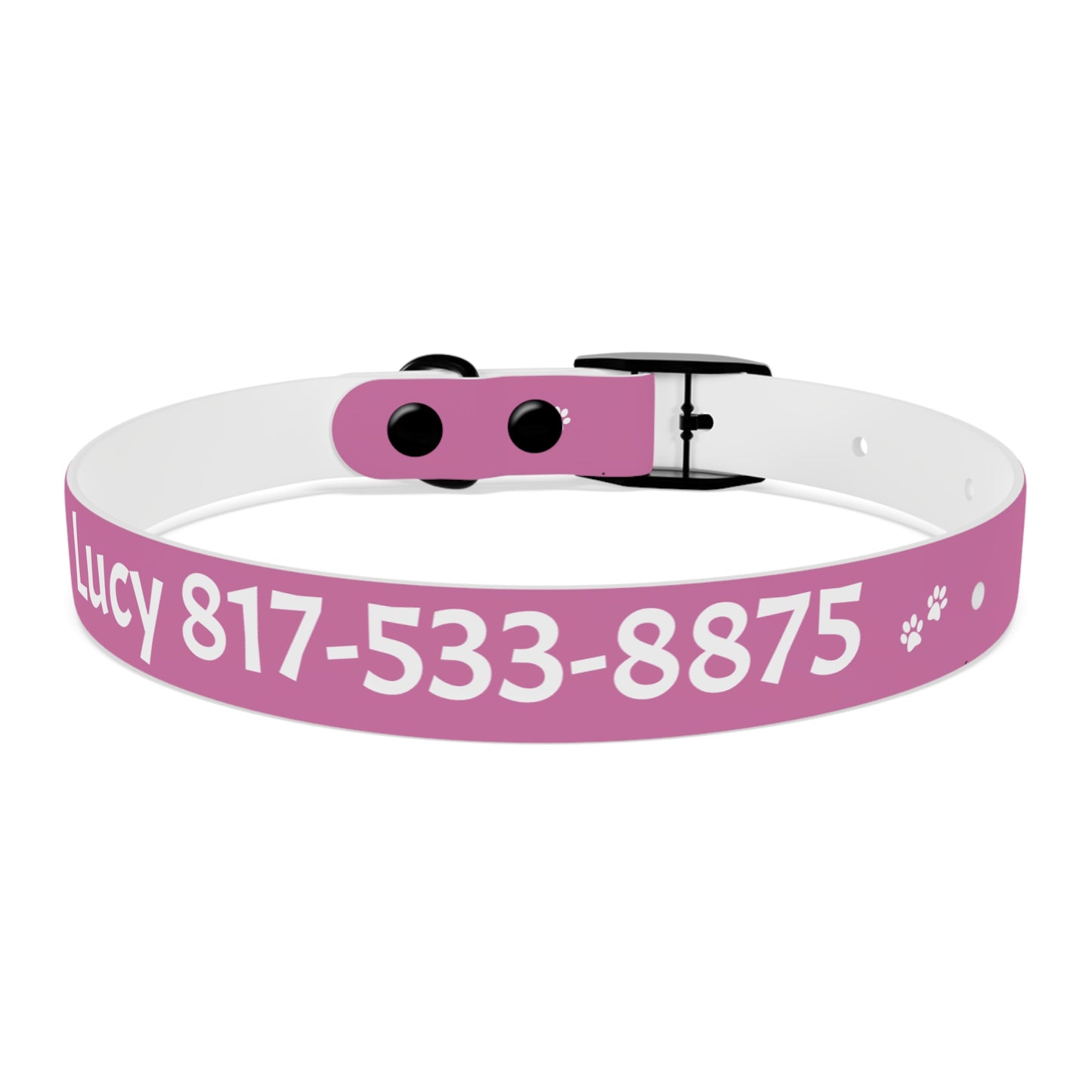 Pink Dog Collar With Phone Number