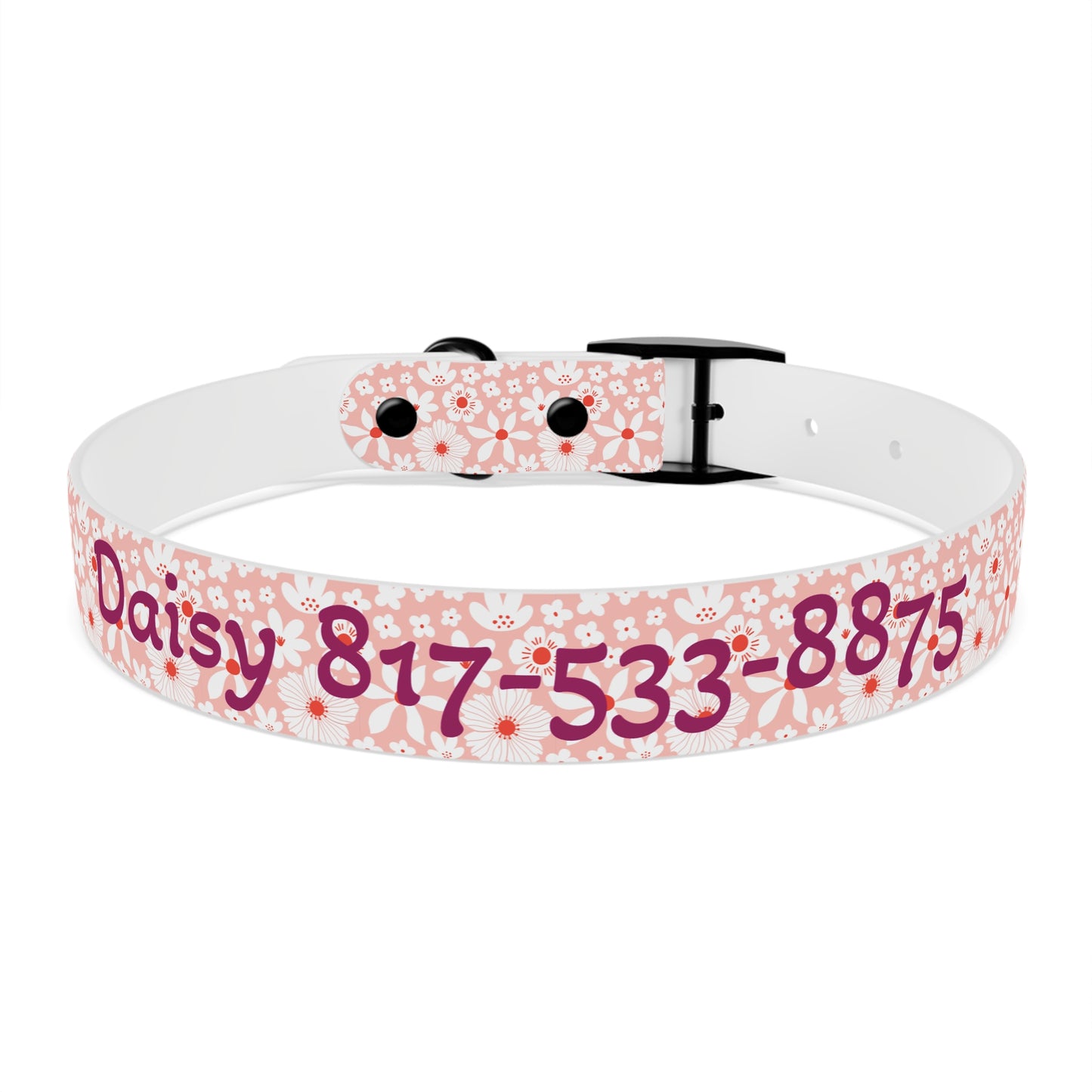 Customized Pink Boho Design Dog Collar - "Daisy"