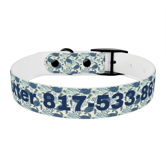 Customized Sea Turtle Design Dog Collar - "Baxter"