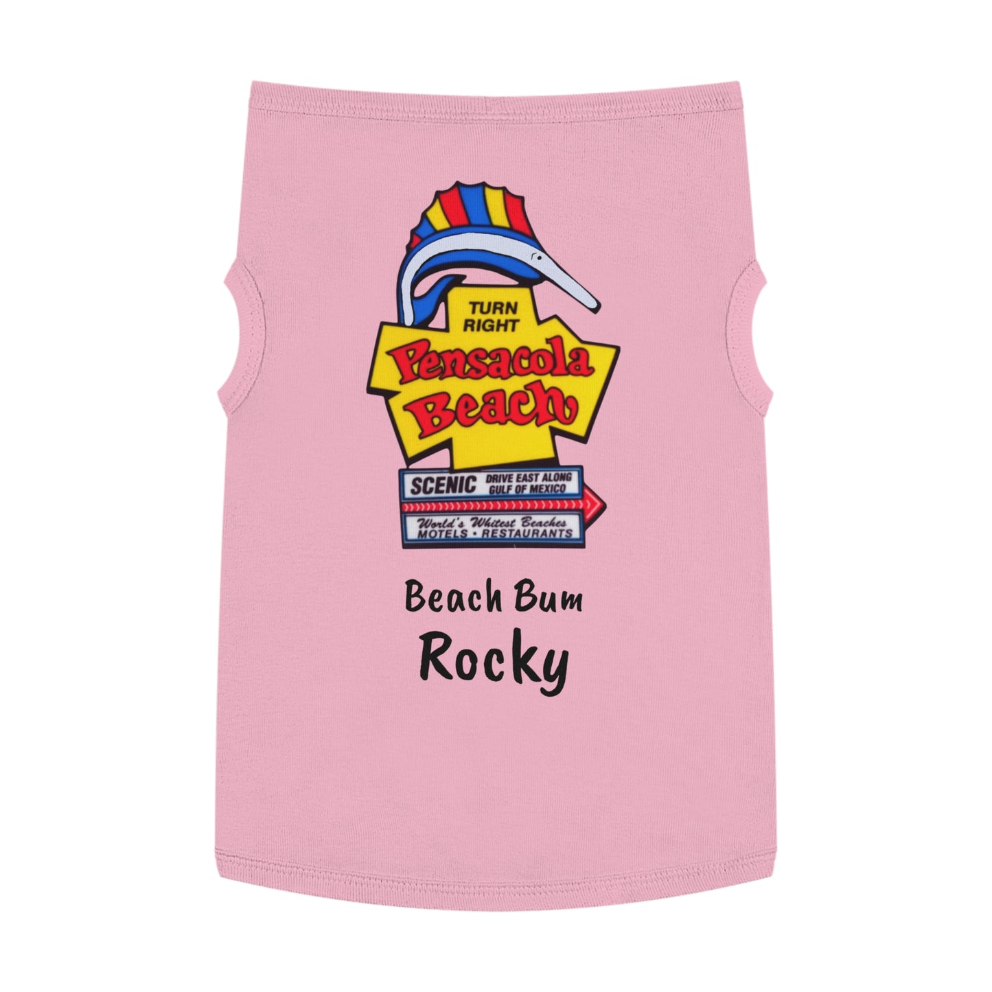 Customized Beach Bum Pet Tank Top - 3 Colors -  Iconic Pensacola Beach Sign