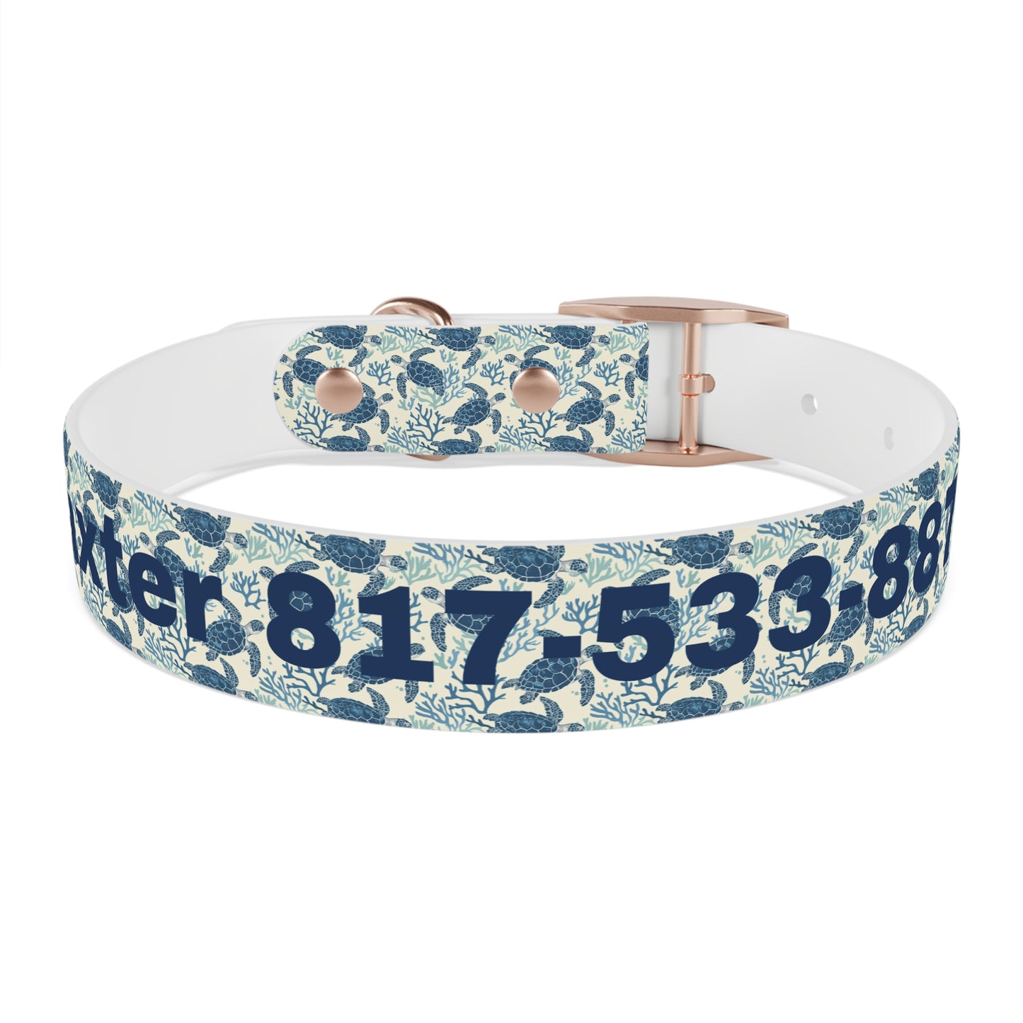 Customized Sea Turtle Design Dog Collar - "Baxter"
